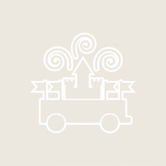 Naklejka premium Fantasy Castle on Wheels Icon
