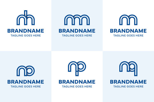 Letters nh nm nn no np nq Logo Line, for hn mn nn on pn qn initials