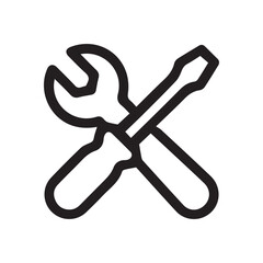 Tools icon wrench and screwdriver crossed