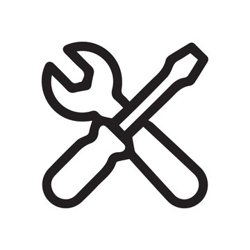 Tools icon wrench and screwdriver crossed