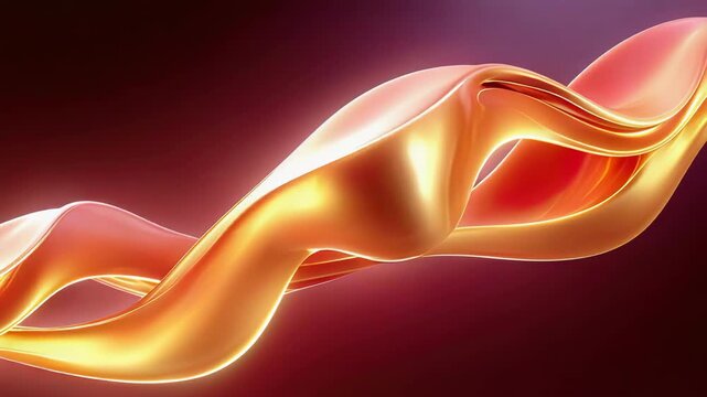 Abstract flowing golden and red wave, seamleass loop