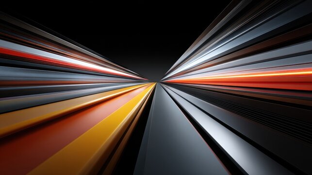 Abstract depiction of information flow as parallel light streaks