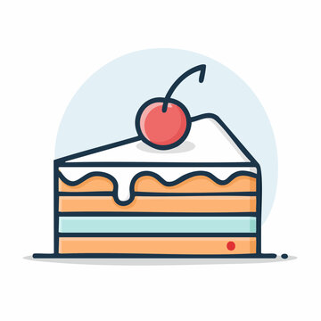 Slice of cake with cherry on top
