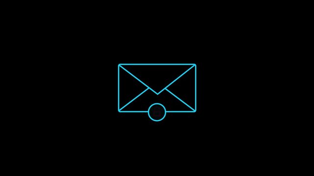 Message box with lock shield. secure messaging or private chat icon animation.