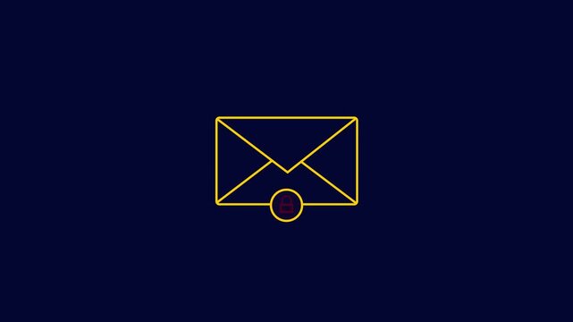 Message box with lock shield. secure messaging or private chat icon animation.