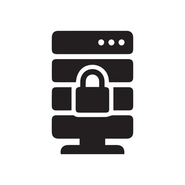 Server security icon with padlock