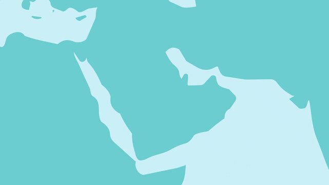 Rotating Earth Zooming Into Arabian Peninsula and Iran Animation (4K)