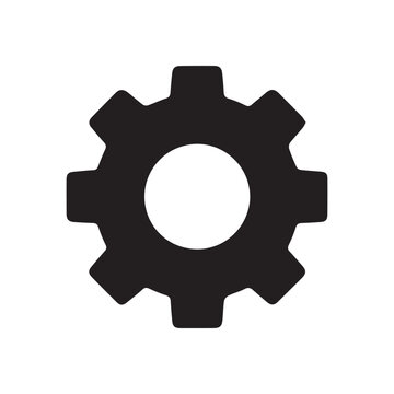 Simple black gear icon with white center