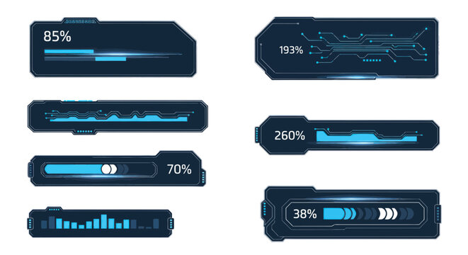 Futuristic UI Elements: Progress Bars, Loading Screens & Data Visualization
