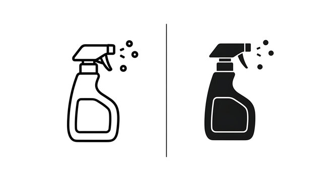 Spray bottle icon set, cleaning product symbol, vector illustration