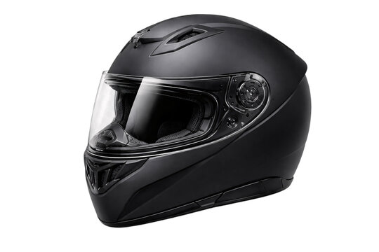 Matte black full face motorcycle helmet png transparent isolated