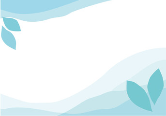 Obraz premium Minimal light blue Floral Wave Background with Abstract Nature Shapes and Soft Pastel Design