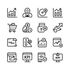 Fototapeta premium Business icons set for finance growth and marketing concepts