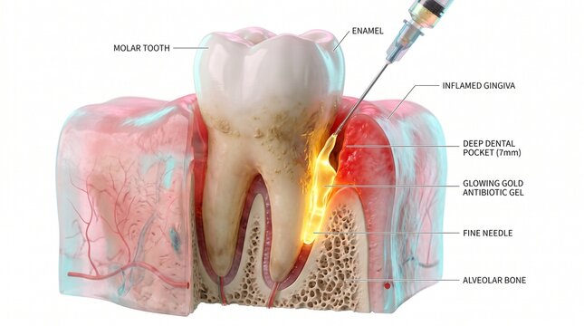 3D Visualization of Antibiotic Gel Application in Periodontal Pocket