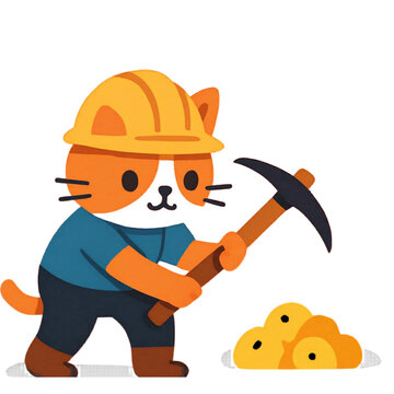 This cat was mining a gold