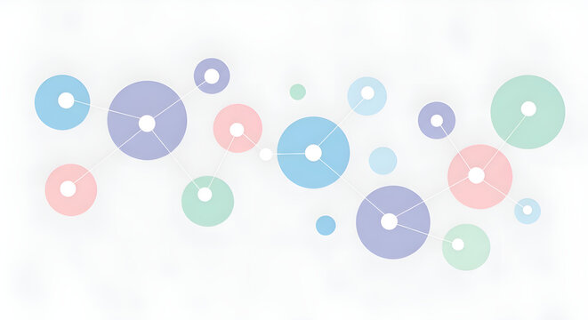 Pastel circles forming a soft care coordination network