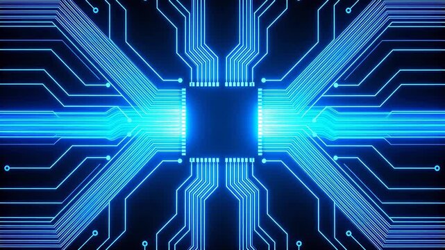 Blue glowing circuit board pattern