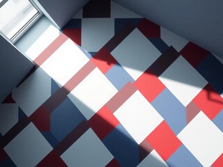 Fototapeta premium Bold squares create a striking, graphic checkerboard with a sharp edge, high contrast, graphic style