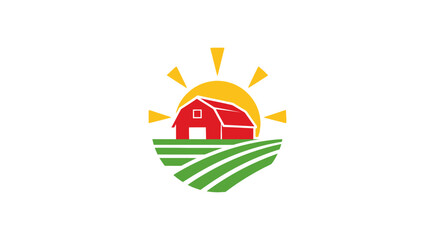 Minimalist barn and agricultural field logo design. © Siti Yaeni