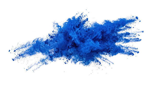 Dynamic blue powder explosion burst effect