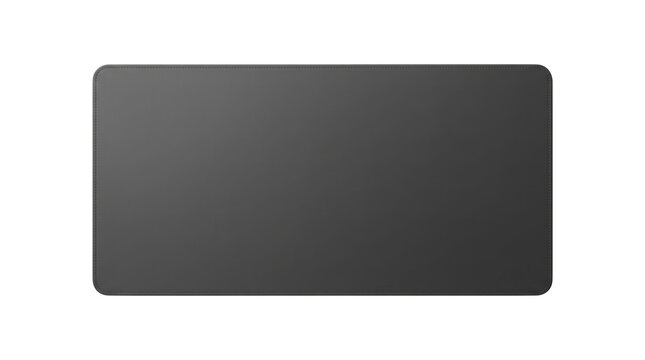 Blank rectangular black leather desk mat mockup