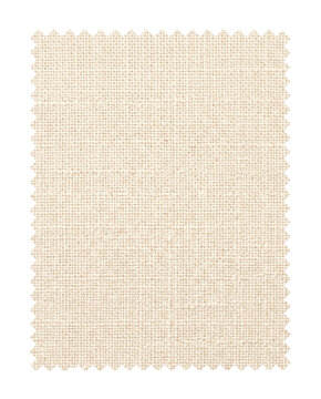 Cream woven linen fabric swatch with pinked edges