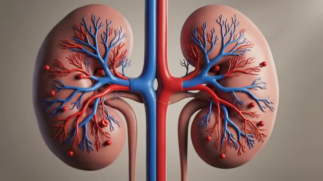 Detailed 3D Animation of the Human Kidney Vascular System and Blood Flow Processes for Medical and Educational Purposes