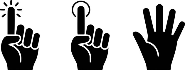 Obraz premium Iconography of hands: pointing, tapping, and open palm