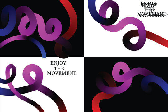 Vibrant colorful swirling patterns move dynamically on a split background