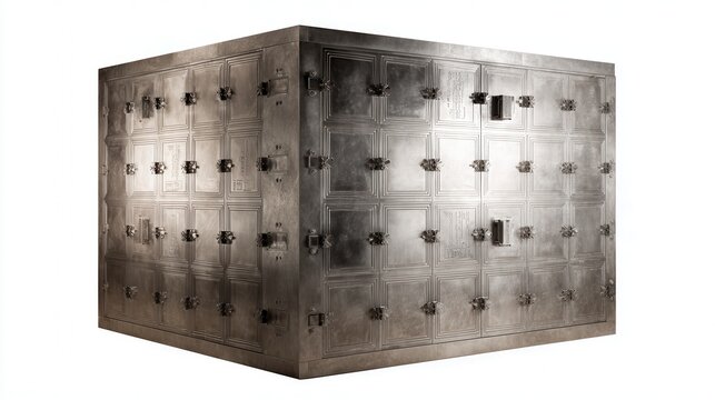 Massive Secure Metallic Vault Doors Representing Ultimate Data Security and Financial Protection