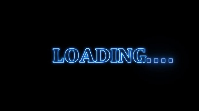 neon Loading Animation Waiting for Loading Bar White Screen Video