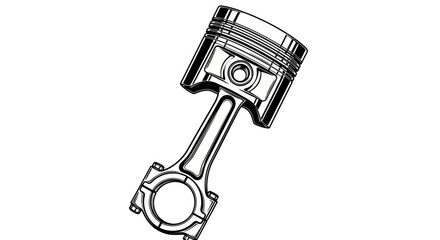 Piston and Connecting Rod - Automotive Engine Part - Isolated on White © Yunan