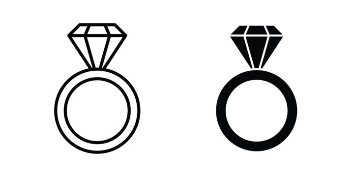 Diamond ring icon simple Icon suitable for projects