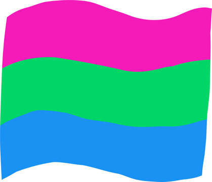 Polysexual Pride Flag Waving