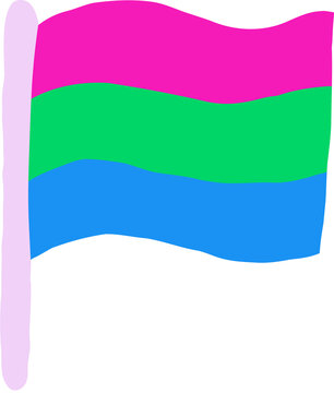 Polysexual Pride Flag Waving