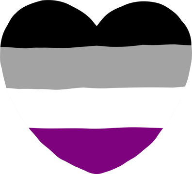 Asexual Pride Heart Shape