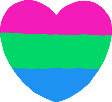 Polysexual Pride Heart Shape