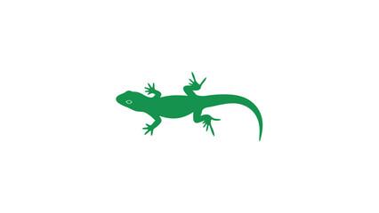 Fototapeta premium Minimalist Green Lizard Silhouette Graphic Icon