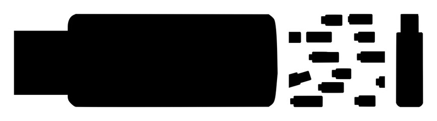 Obraz premium USB flash drive set with black silhouette on white background featuring technology, storage, device with illustration and vector