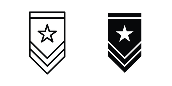 Military rank badge icon simple Icon suitable for projects