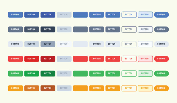 Ultimate UI Button Component Library, Modern Vector Buttons for Web and App Design System