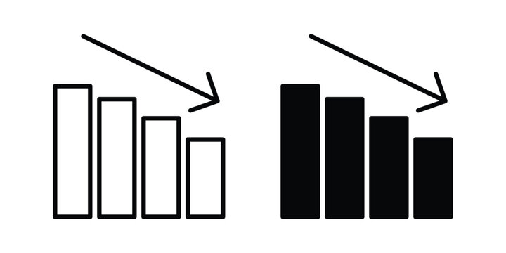 Reduction chart icon simple Icon suitable for projects