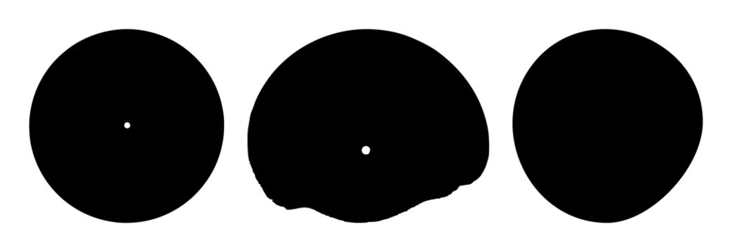 Vinyl record set with black silhouette design featuring music, audio, entertainment with disc and vintage