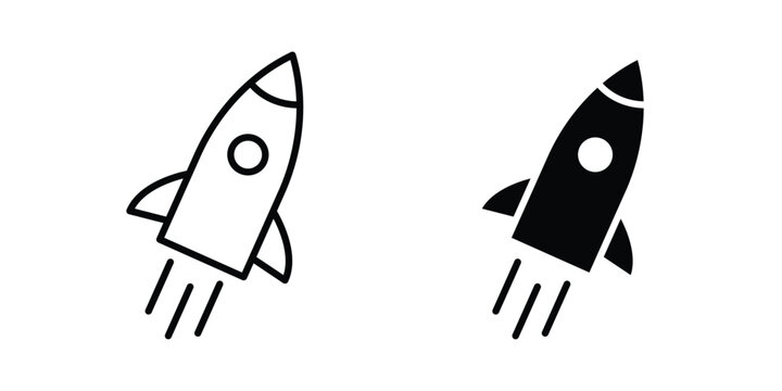 Rocket launch icon simple Icon suitable for projects