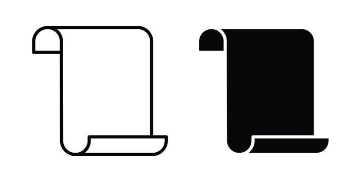 Scroll paper icon simple Icon suitable for projects