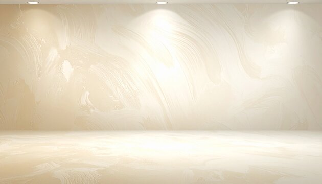 Empty Room Illuminated: An abstract background featuring a spacious, light-filled interior, with a luminous marble wall, creating a sense of serene emptiness.