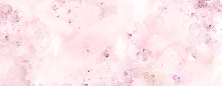 Pink Water Color Flower Abstrack Pattern