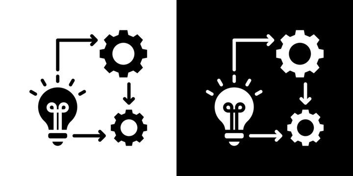 Implementation Icon Set Vector Collection Isolated In Black And White