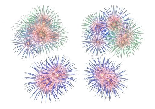 Four molecular structures of protein complexes in vibrant color