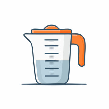 Measuring cup with liquid and markings